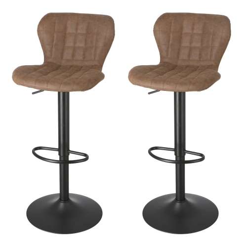 LIFELEX 背もたれ付き昇降カウンターチェア ブラウン CG‐21 ×2個セット