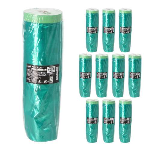 PROACT　フロアマスカー　幅１１００ｍｍ×長さ２０ｍ　テープ：グリーン　フィルム：グリーン　×１０個セット