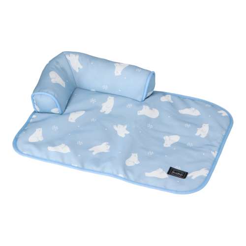 LIFELEX 接触冷感あごのせマット M 白くま ブルー QR12ー5272 26SS