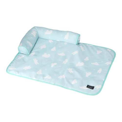 LIFELEX 接触冷感あごのせマット L 白くま グリーン QR12-5395 26SS