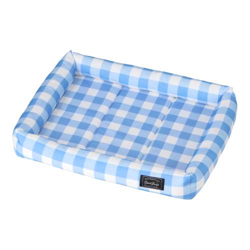 LIFELEX 接触冷感スクエアベッド S ギンガムチェック BL QR12-5883 ブルー 26SS