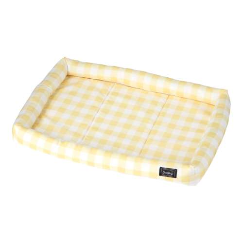 LIFELEX 接触冷感スクエアベッド M ギンガムチェック YE QR12-6989 イエロー 26SS
