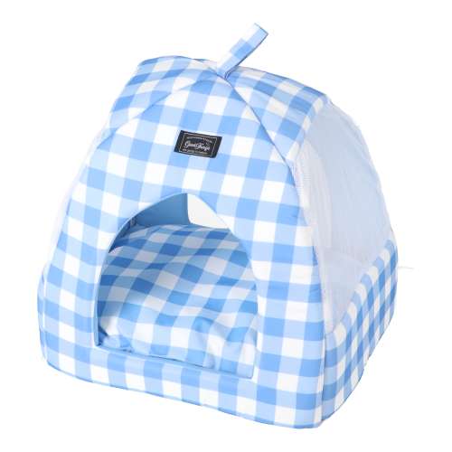 LIFELEX 接触冷感テントベッド ギンガムチェック BL QR12-7511 ブルー 26SS