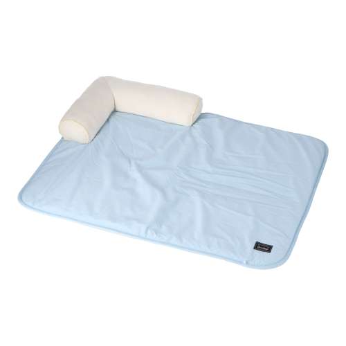 LIFELEX 涼感もちもちあごのせマット L ブルー QC12-7542 ブルー26SS