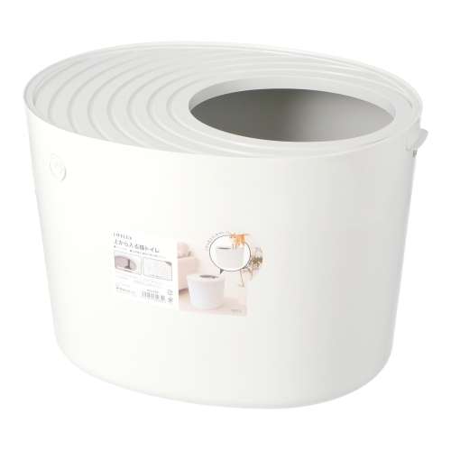 LIFELEX　上から入る猫トイレ　ＩＲ１２‐９３５１　アイボリー