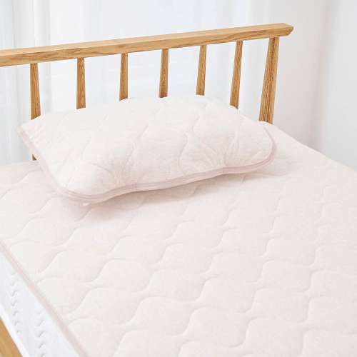 LIFELEX　コットンニットまくらパッド　ライトモカ