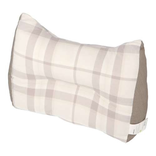 LIFELEX　ウォッシュコットンソファクッション　チェック　ベージュ