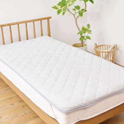 LIFELEX ニットワッフル敷パッド シングル グレー2