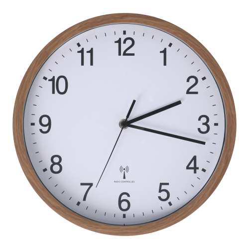 LIFELEX 電波掛時計連続秒針Φ30cm 木目 KO14-9205