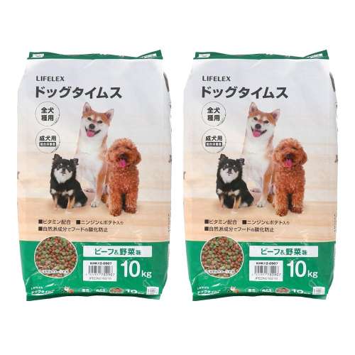 ドッグタイムス　１０ｋｇ　ビーフ＆野菜味　全犬種用　×２個セット