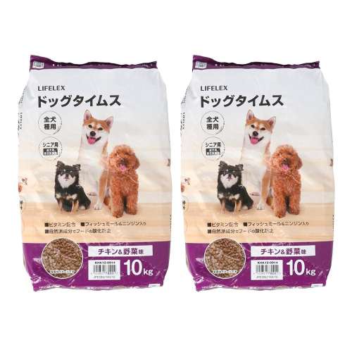 ドッグタイムス　１０ｋｇ　チキン＆野菜味　シニア用　×２個セット