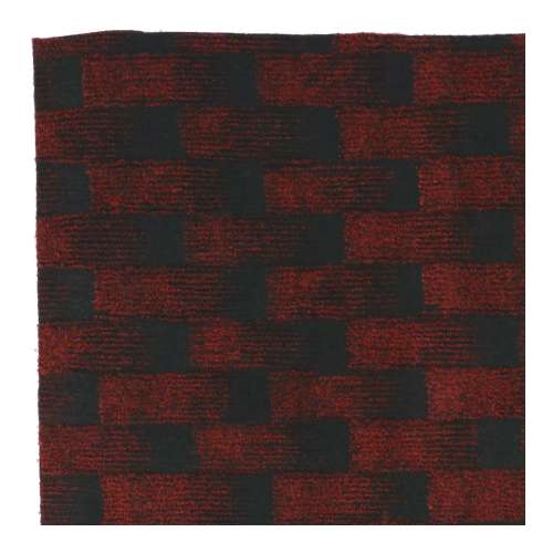 LIFELEX　フリーカーマット　スクエア柄　ブラック＋レッド　５０ｃｍ×１５０ｃｍ