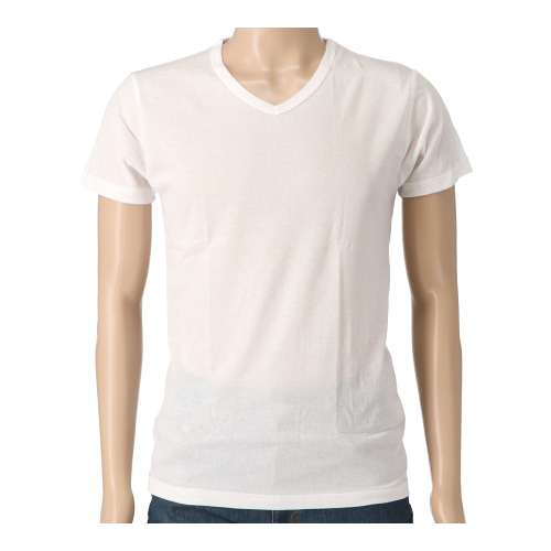 LIFELEX　綿混Ｖ首インナー４Ｐ　ホワイトＬ