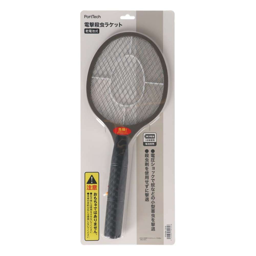 PortTech　電撃殺虫ラケット　乾電池式　カーキ　ＰＴＫ０８‐１３１６