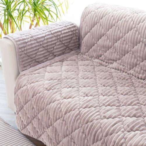 LIFELEX　背も肘もカバーできるソファパッド　ストライプ155×150　ＧＧ