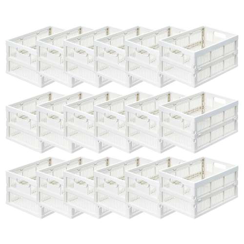 LIFELEX　折りたたみコンテナＳ　ホワイト　×１８個セット