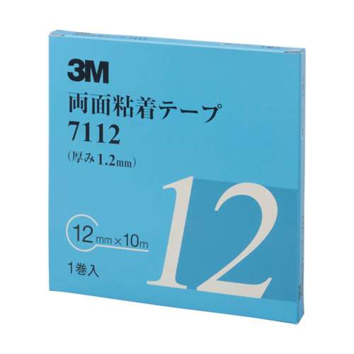 ３Ｍ　両面粘着テープ　７１１２　１２ｍｍＸ１０ｍ　厚さ１．２ｍｍ　灰色　１巻入り