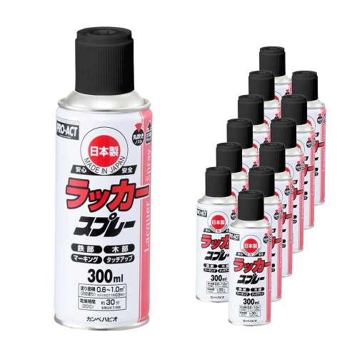 PROACT ラッカースプレー３００ml 黒×12本セット