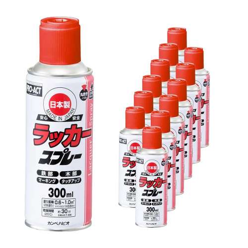 PROACT ラッカースプレー３００ml 赤×12本セット