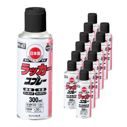 PROACT ラッカースプレー３００ml つや消し黒×12本セット