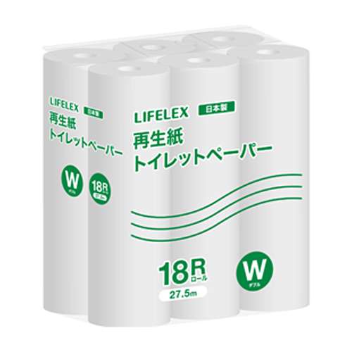 再生紙トイレット　18Ｒダブル27．5ｍ