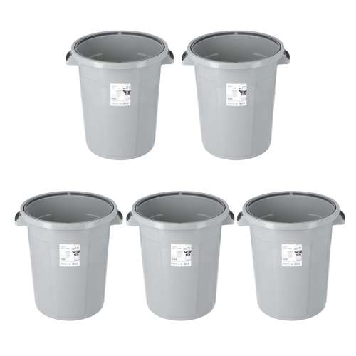 LIFELEX　丸型ペール４５Ｌ　本体　グレー　×５個セット