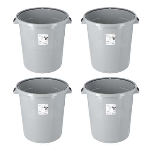 LIFELEX　丸型ペール７０Ｌ　本体　グレー　×４個セット