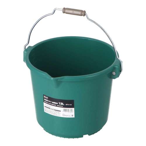 PROACT　左官用バケツ　金属取手　１３Ｌ　グリーン