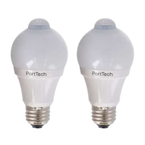 PortTech 人感センサーLEDライト60W相当 昼白色 PAS60N26　×2個セット