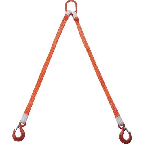 トラスコ中山 2本吊ベルトスリングセット 25mm幅X1m 吊り角度60°時荷重0.86t（最大使用荷重1t） 基本使用荷重（t）1