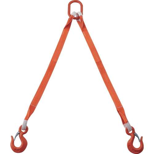 トラスコ中山 2本吊ベルトスリングセット 35mm幅X1m 吊り角度60°時荷重1.72t（最大使用荷重2t） 基本使用荷重（t）2