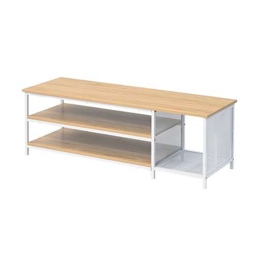 LIFELEX テレビ台 アイアンAVボード ホワイト ローボード オープン収納 高さ40 コンパクト