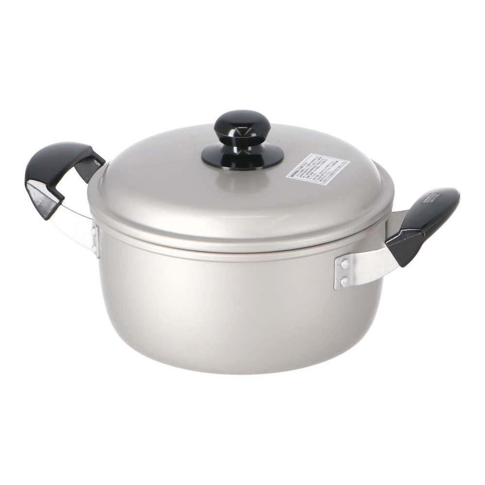 LIFELEX　アルマイト加工アルミ両手鍋２０ｃｍ　ＤＨ２０ＳＬ‐Ｘ　シルバー