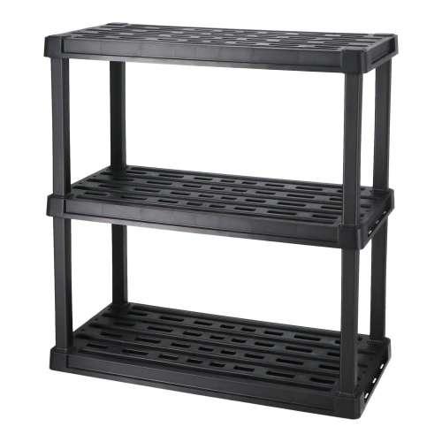 プラスチックラック　３段　Ｗ９１４　ＫＰＲ‐９４３０　ブラック