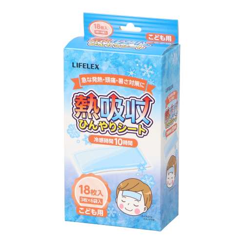 LIFELEX　熱吸収ひんやりシート　子供用　１８枚　１１×４ｃｍ　１９‐１１０４