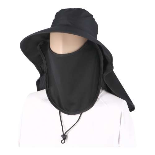 LIFELEX マスク・ネックカバー付きハットブラック 手洗いOK KNSY1241