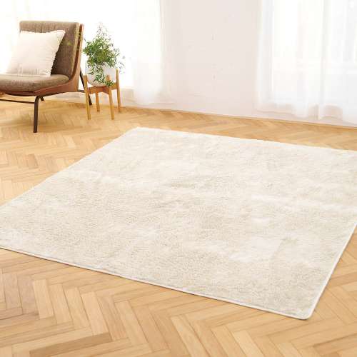 LIFELEX 洗える制菌防臭シャギーラグ 185x185 IVO