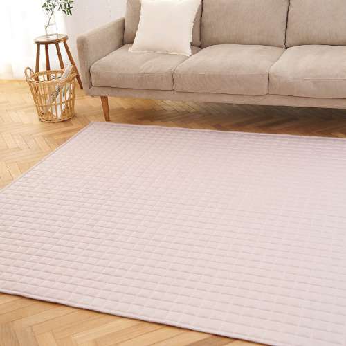 LIFELEX 洗える抗菌防臭ニットキルトラグ 約85×240cmベージュ