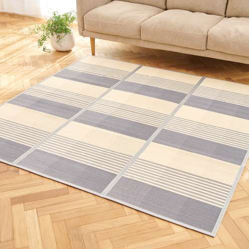 LIFELEX デザイン竹ラグ グラフ5 180×240 グレー