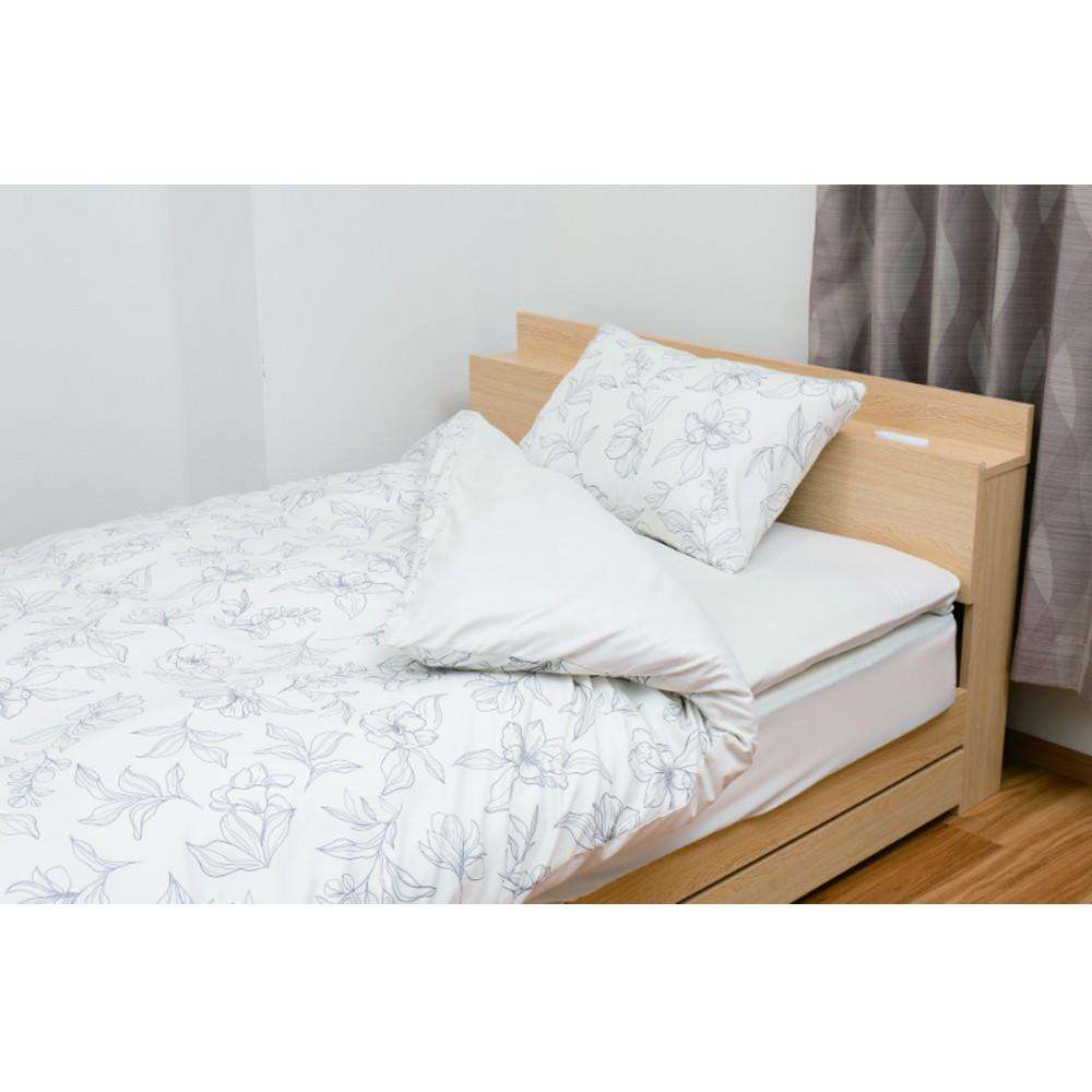 LIFELEX　制菌防臭寝具６点セット　セミダブル　ラインフラワー２　ＩＶＯ
