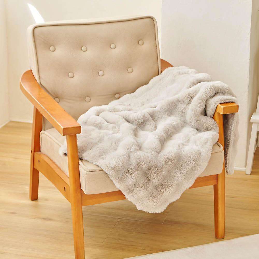 LIFELEX ほぼラビ2枚合わせひざかけ 70×100 グレージュ
