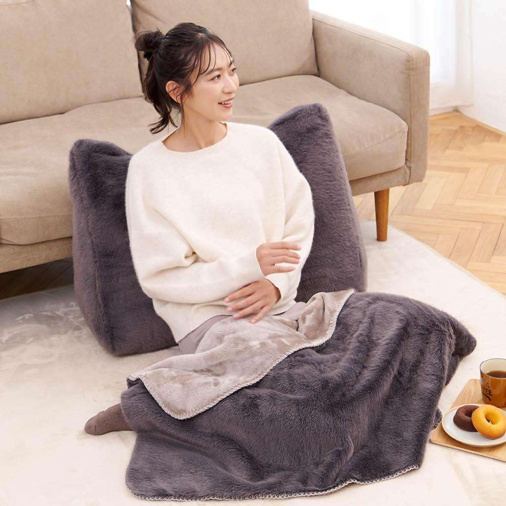 LIFELEX ほぼネコひざかけ ブリティッシュ 70×100 チャコールグレー