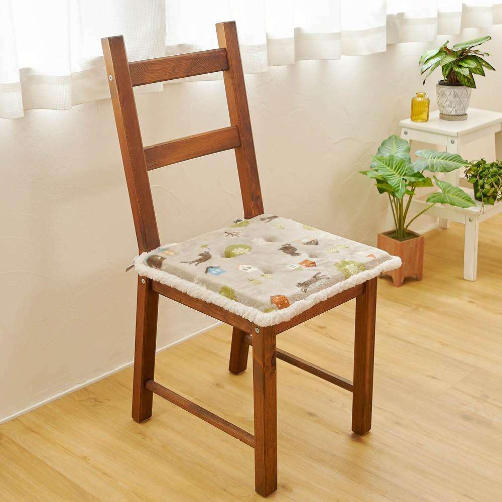 LIFELEX　シートクッション　ネコ　４０×４０　グレージュ
