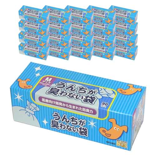 うんちが臭わない袋ＢＯＳ　ペット用（Ｍサイズ９０枚入）　×２０個セット