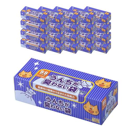 うんちが臭わない袋ＢＯＳ　ネコ用箱型ＳＳサイズ　２００枚入　×２０個セット
