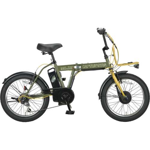 ２０インチ　eワイルダー電動　電動アシスト自転車　外装6段 LEDバッテリーライト　マットオリーブ