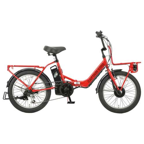 ２０インチ　eバーギー電動　電動アシスト自転車　外装6段 LEDバッテリーライト　グローイングレッド