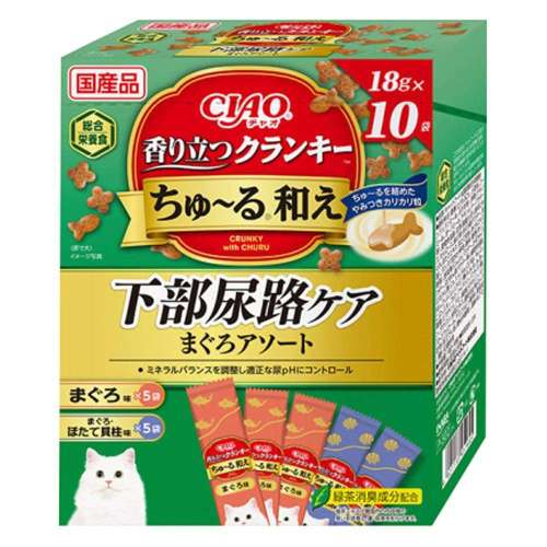 いなば食品　ＣＩＡＯ香り立つクランキーちゅ～る和えＢＯＸ　下部尿路ケアまぐろアソート　１８ｇ×１０袋