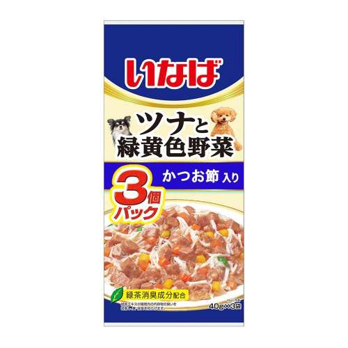 いなば食品　ツナと緑黄色野菜かつお節入り　４０ｇ×３袋