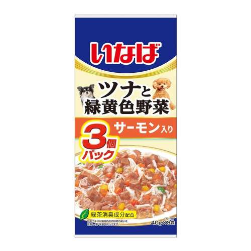 いなば食品　ツナと緑黄色野菜サーモン入り　４０ｇ×３袋